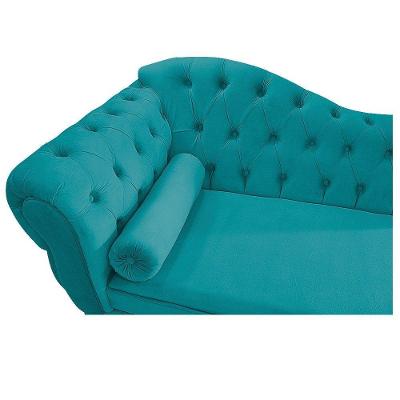 Recamier Diana 160cm Lado Direito Suede Azul Turquesa