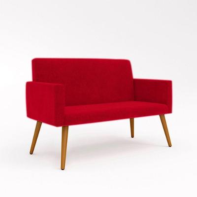 Sofá Namoradeira 2 Lugares - Balaqui Decor Cor:vermelho