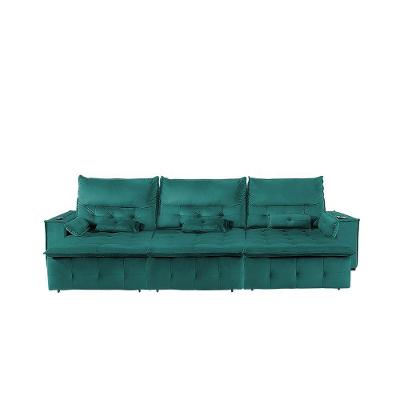 Sofá Fusion 3.30m Elétrico Com Usb E Vibro Massagem - Verde