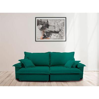Sofá Paris 2.30m Retrátil E Reclinável Super Pillow -verde