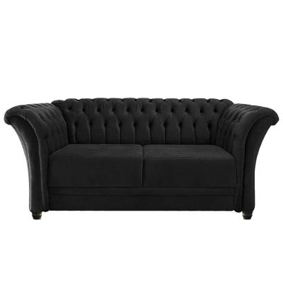 Namoradeira Chesterfield Sofia Suede Preto