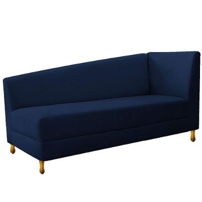 Recamier 185Cm Lado Esquerdo Suede Azul Marinho