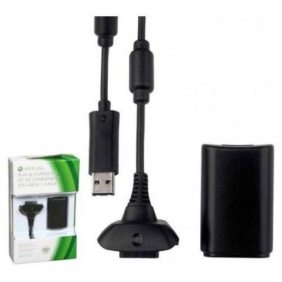 Bateria para Controle Xbox 360 com Cabo e Carregador Preto