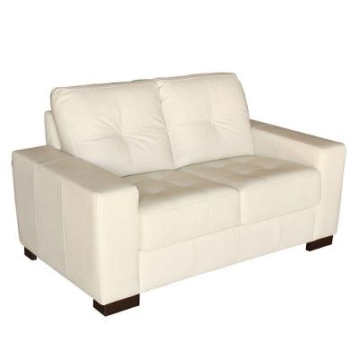 Sofá 2 Lugares Sala de Estar 150cm Milão Couro Off White Gran Belo