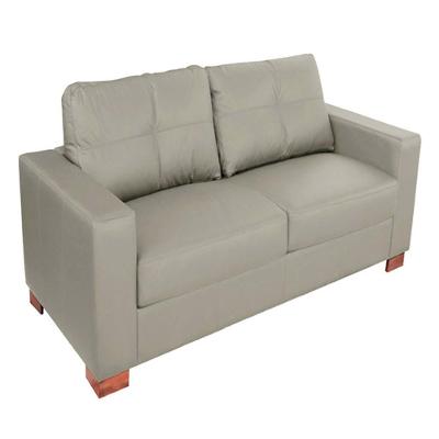 Sofá 2 Lugares Pés Madeira Kenny 160cm Couro Avelã