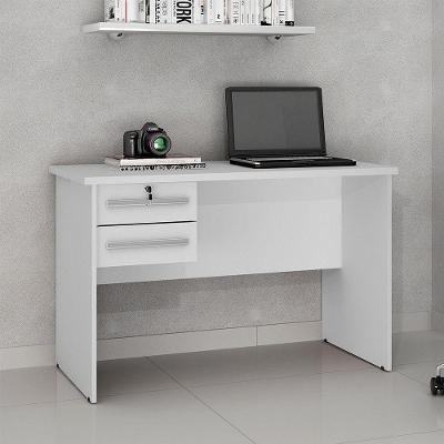 Mesa Para Computador 2 Gavetas Byte Valdemóveis Branco Acetinado