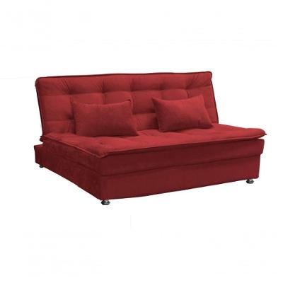 Sofá Cama Reclinável 2 Lugares Penélope - Veludo Vinho