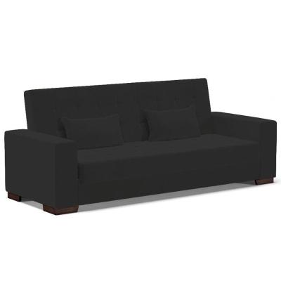 Sofá Cama Decorativo 210Cm Beesley Veludo Preto - Gran Belo