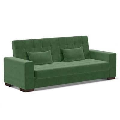 Sofá Cama Decorativo 210Cm Beesley Suede Verde - Gran Belo