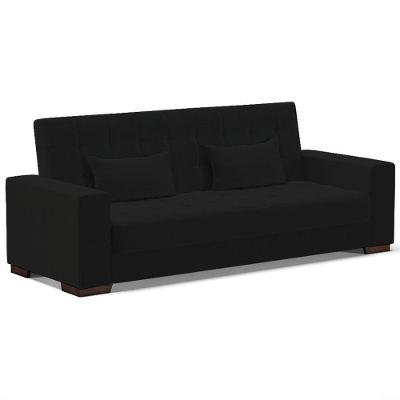 Sofá Cama Decorativo 210Cm Beesley Linho Preto - Gran Belo