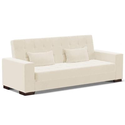 Sofá Cama Decorativo 210Cm Beesley Veludo Off White