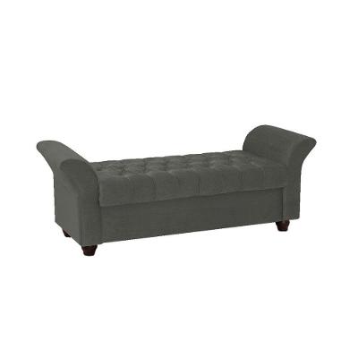 Recamier Divã Morabe P04 195 Cm Suede Cinza Escuro