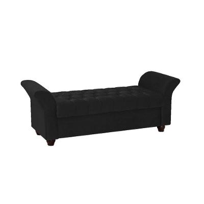 Recamier Divã Morabe P04 140 Cm Suede Preto Tca 944