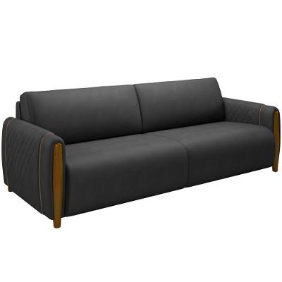 Sofá 02 Lugares 168cm Flora M03 Couríssimo Preto