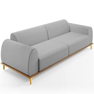Sofá 03 Lugares Para Sala De Estar Kiev 230 Cm Cinza D-315