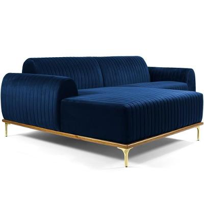 Sofá 3 Lugares Com Chaise Molino 245 Cm Azul Oxford C-304