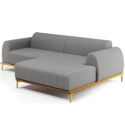 Sofá 3 Lugares Com Chaise Molino 230cm Cinza Escuro C-416
