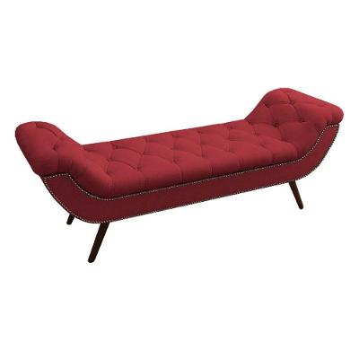 Recamier Divã Odessa P04 195 Cm Suede Vermelho Tca 53