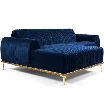 Sofá 3 Lugares Com Chaise Molino 230 Cm Azul Oxford C-304