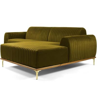Sofá 3 Lugares Com Chaise Molino 230 Cm Mostarda C-260