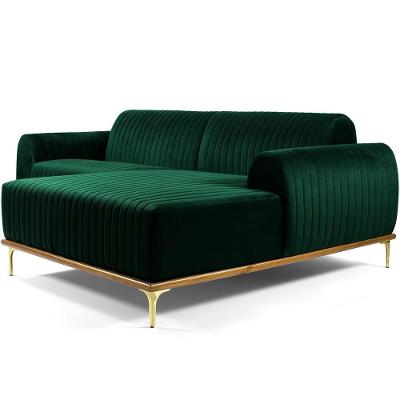Sofá 3 Lugares Com Chaise Molino 230 Cm Verde Musgo C-303