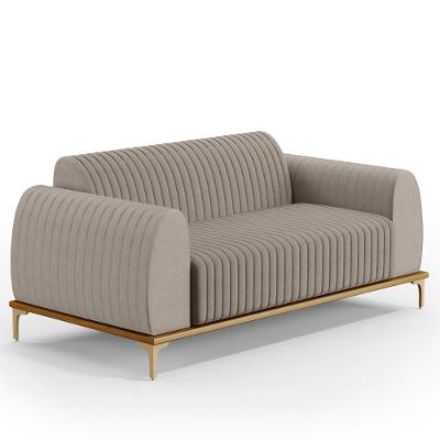 Sofá 2 Lugares Molino 150 Cm Pés D'ouro Bege C-107