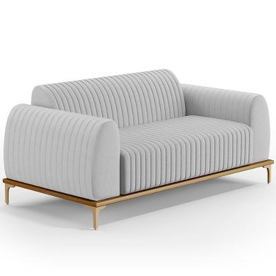 Sofá 2 Lugares Molino 150 Cm Pés D'ouro Cinza D-315