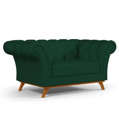 Sofá 2 Lugares Império 150 Cm Veludo Verde Musgo C-303