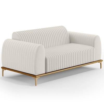 Sofá 2 Lugares Molino 150 Cm Pés D'ouro Cru C-443