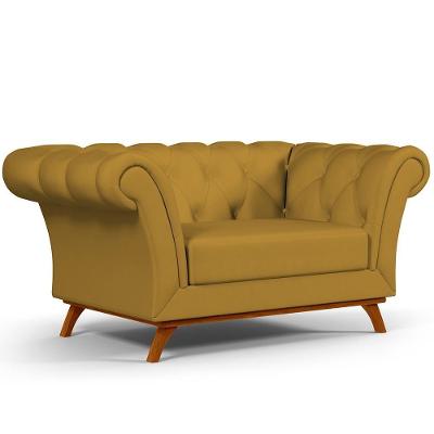 Sofá 2 Lugares Império 150 Cm Veludo Mostarda C-260