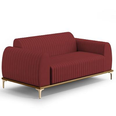 Sofá 2 Lugares Molino 150 Cm Pés D'ouro Marsala C-278