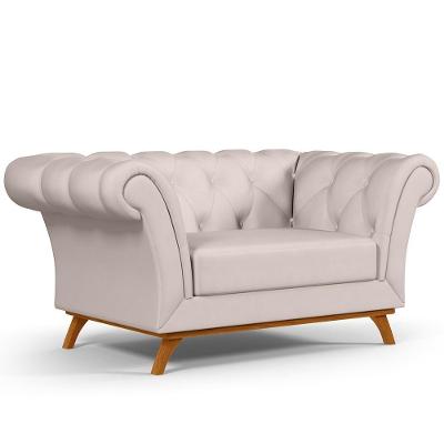Sofá 2 Lugares Império 150 Cm Veludo Bege C-309