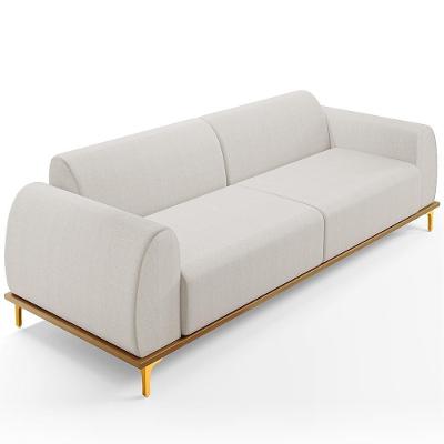 Sofá 03 Lugares Para Sala De Estar Kiev 210 Cm Cru C-443