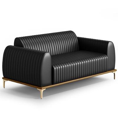 Sofá 3 Lugares Molino 180 Cm Pés D'ouro Preto B-159