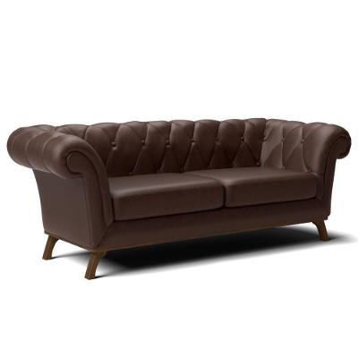 Sofá 3 Lugares Império 210 Cm Corano Marrom C-34