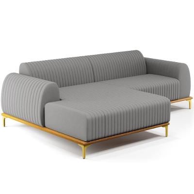 Sofá 3 Lugares Com Chaise Molino 245cm Cinza Escuro C-416