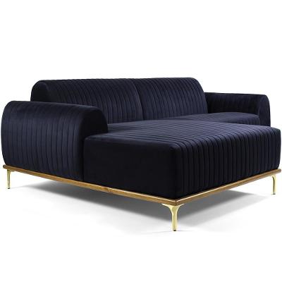 Sofá 5 Lugares Com Chaise Molino 300cm Azul Marinho C-287