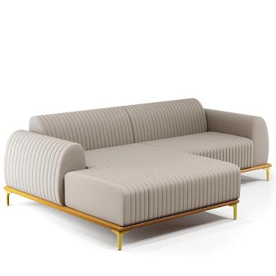 Sofá 5 Lugares Com Chaise De Estar Molino 300cm Bege C-107