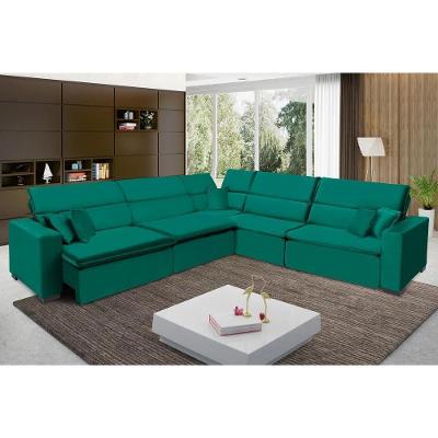 Sofá Milão 3.75x3.75m De Canto, Retrátil E Reclinável - Verde