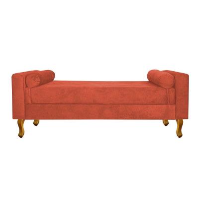 Recamier Baú Félix Solteiro 100cm Suede Terracota