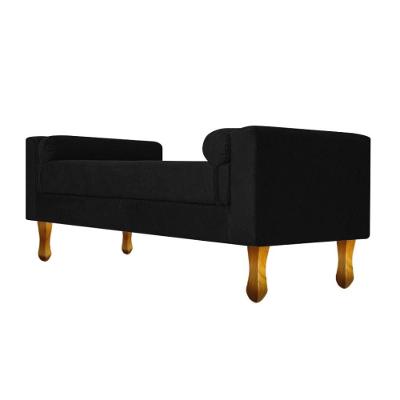 Recamier Baú Félix King Size 195cm Suede Preto