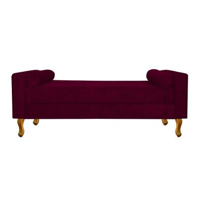 Recamier Baú Félix Casal 140cm Suede Bordô
