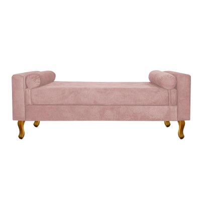 Recamier Félix Solteiro 100cm Suede Rosê