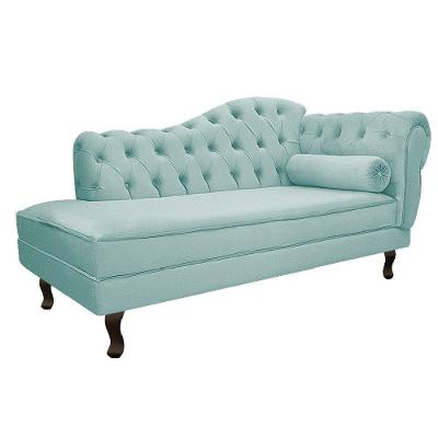 Recamier Diana 160cm Lado Esquerdo Suede Azul Tiffany