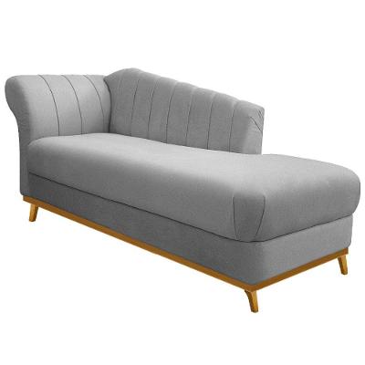 Recamier Vanessa 160cm Lado Direito Suede Cinza Doce Sonho