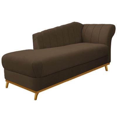 Recamier Vanessa 140cm Lado Esquerdo Suede Marrom Doce Sonho