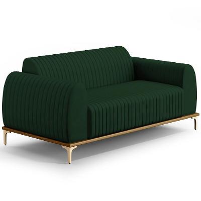 Sofá 3 Lugares Molino 180 Cm Pés D'ouro Verde Musgo C-303