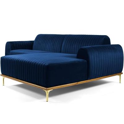Sofá 3 Lugares Com Chaise Molino 230 Cm Azul Oxford C-304