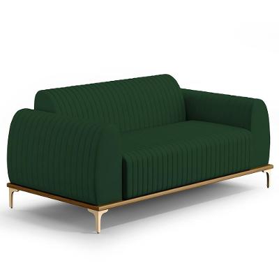 Sofá 2 Lugares Molino 150 Cm Pés D'ouro Verde Musgo C-303