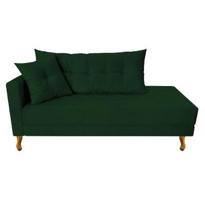 Recamier Azura 140cm Com Almofada Lado Direito Suede Cor Verde